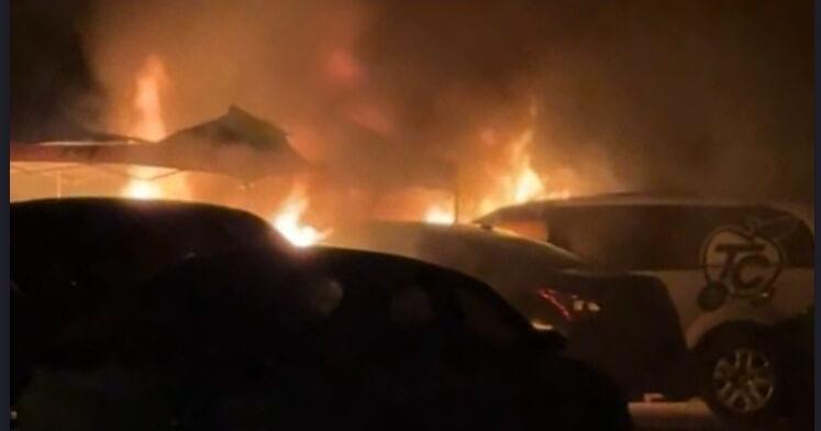 Leland Body Shop Catches Fire