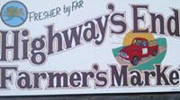 Highway's End Farmers Market Sign