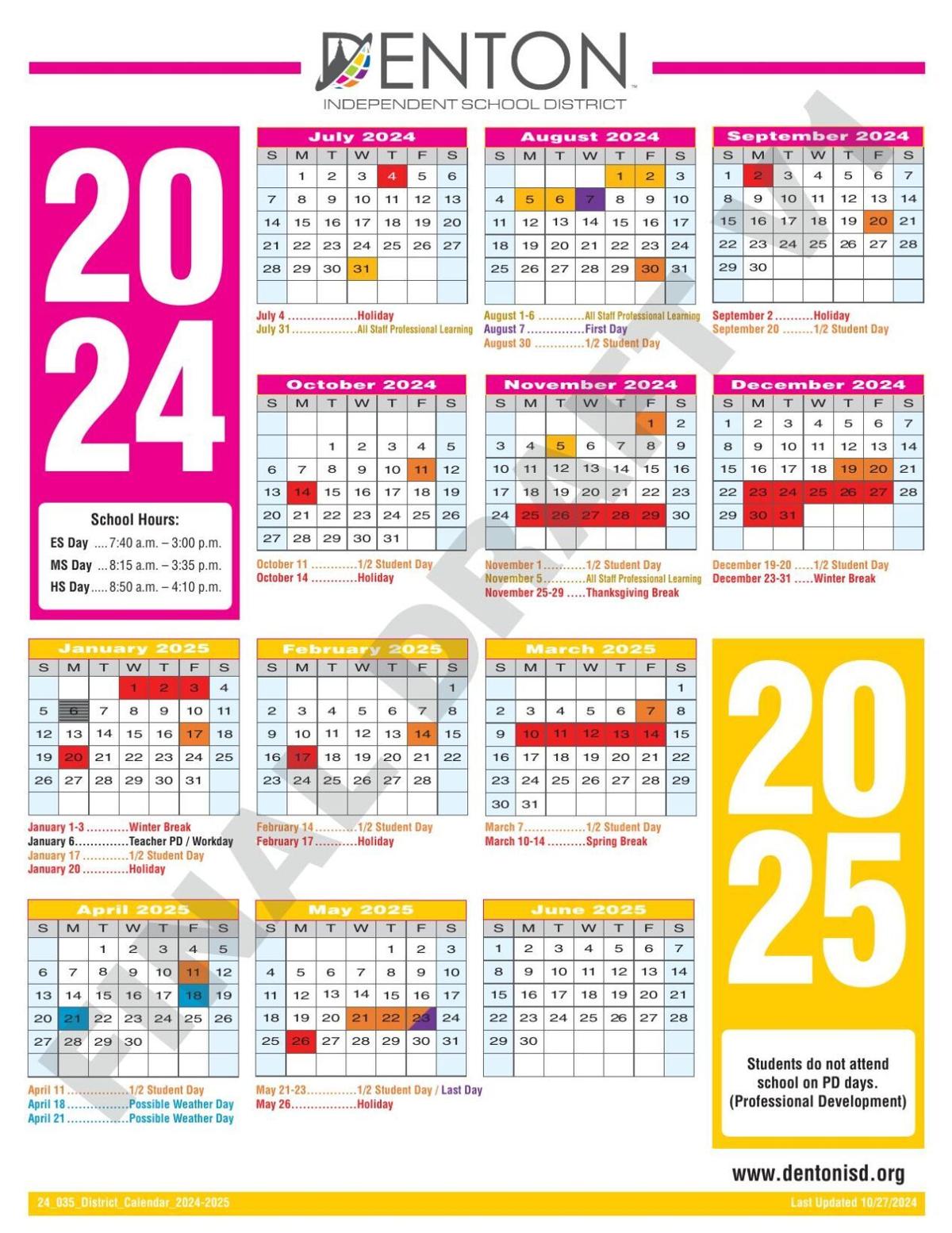 Denton Isd Calendar 2024 Pippa Britteny