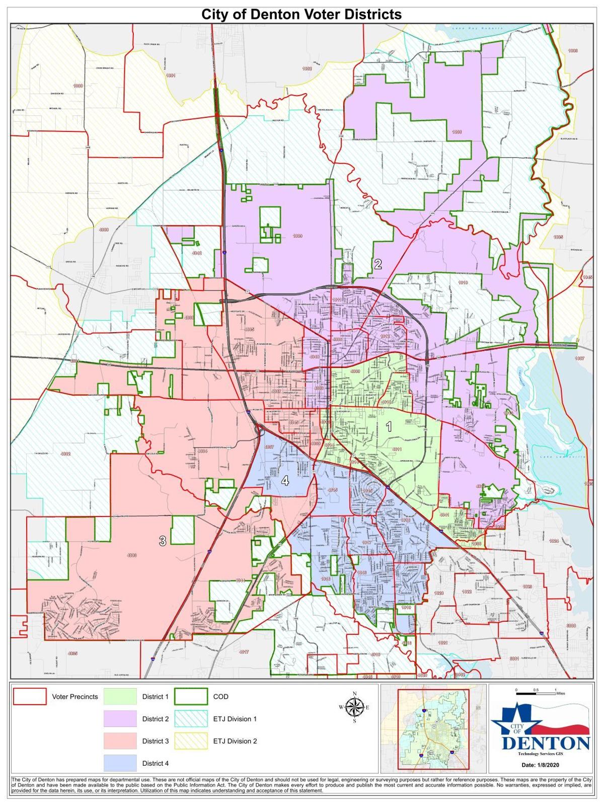 Current Denton City Council districts