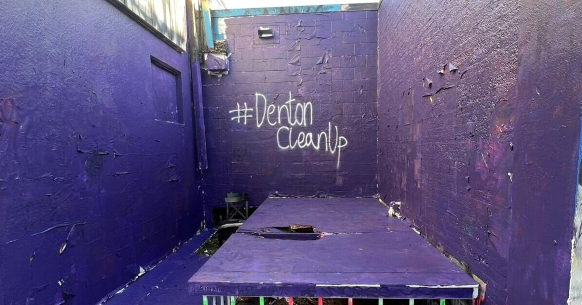 Well-loved Denton public art space disappears under purple paint; city, Voertman's weigh in - Vimarsana News