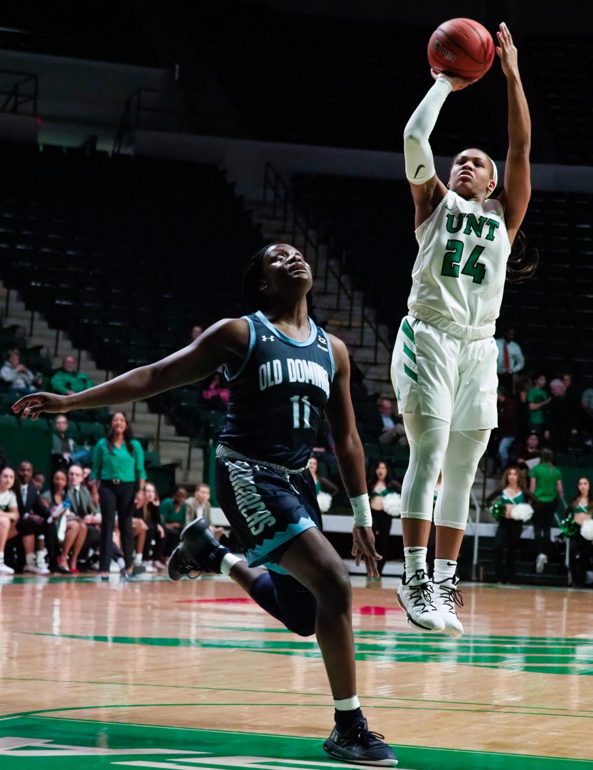 Women S Basketball Unt S Furious Rally Falls Short Vs Monarchs