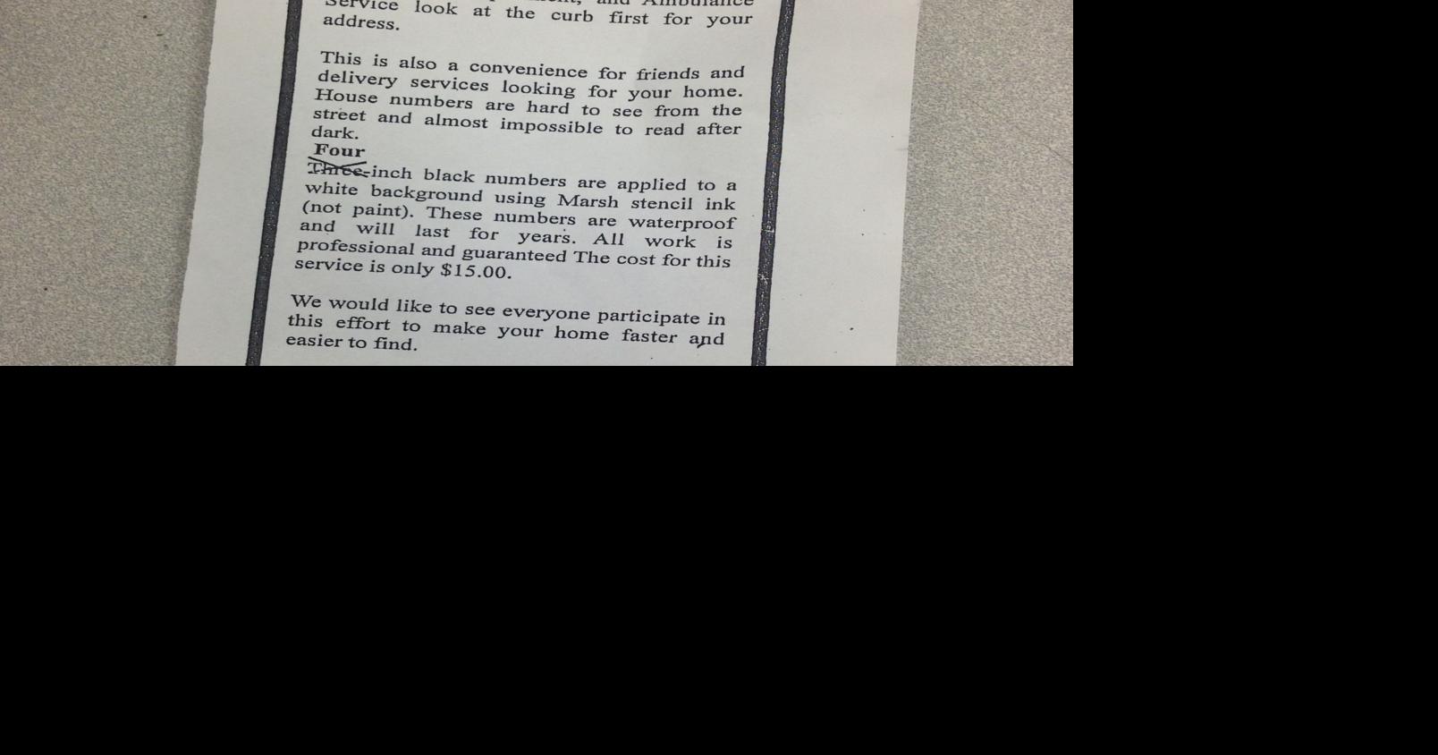 Insight Denton A business offered to paint my house number on the curb