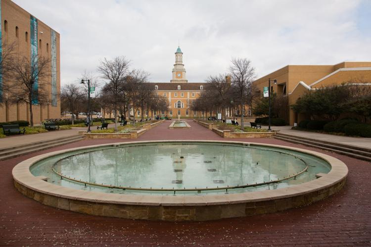 The Library Mall at UNT stock photo