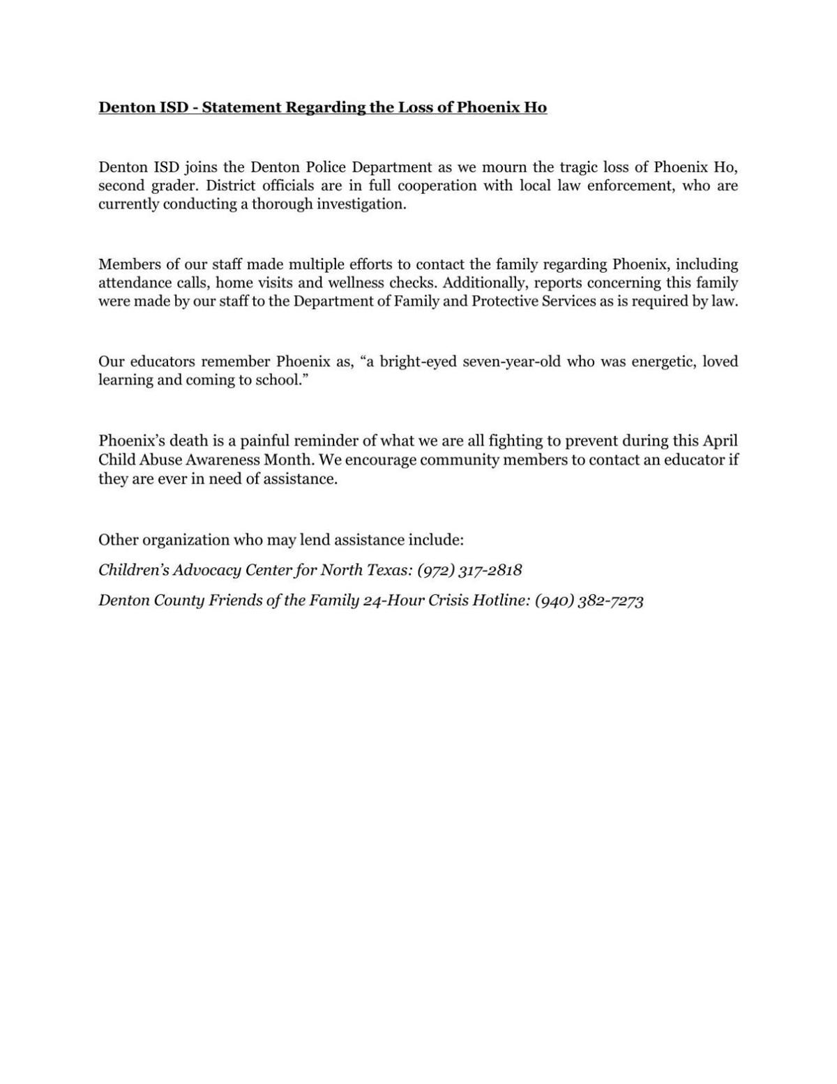 Denton neighbors, first responders left 'broken' after 7-year-old's