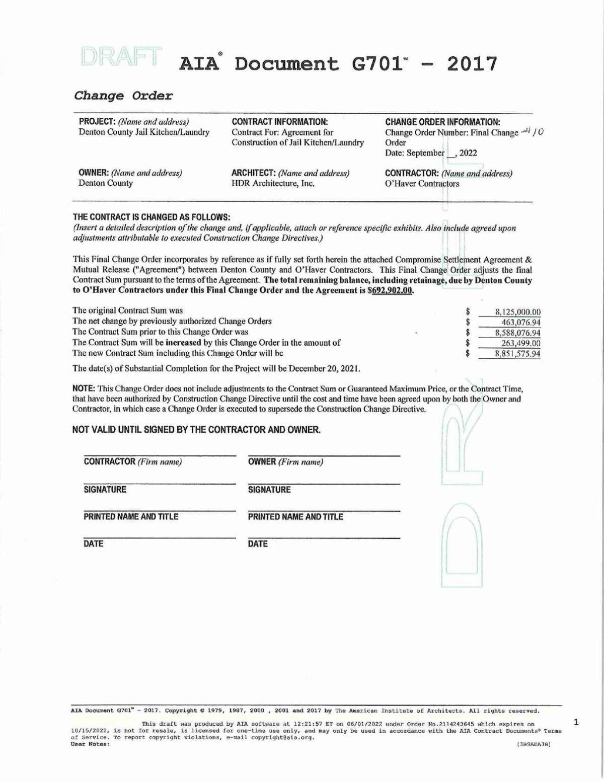 Denton County Jail Custody Report