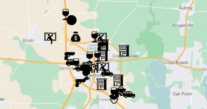 Denton blotter mapped: Police reports from July 27 to Aug. 2, 2026. Aug 4, 2026 Aug 4, 2026 Updated 5 mins ago