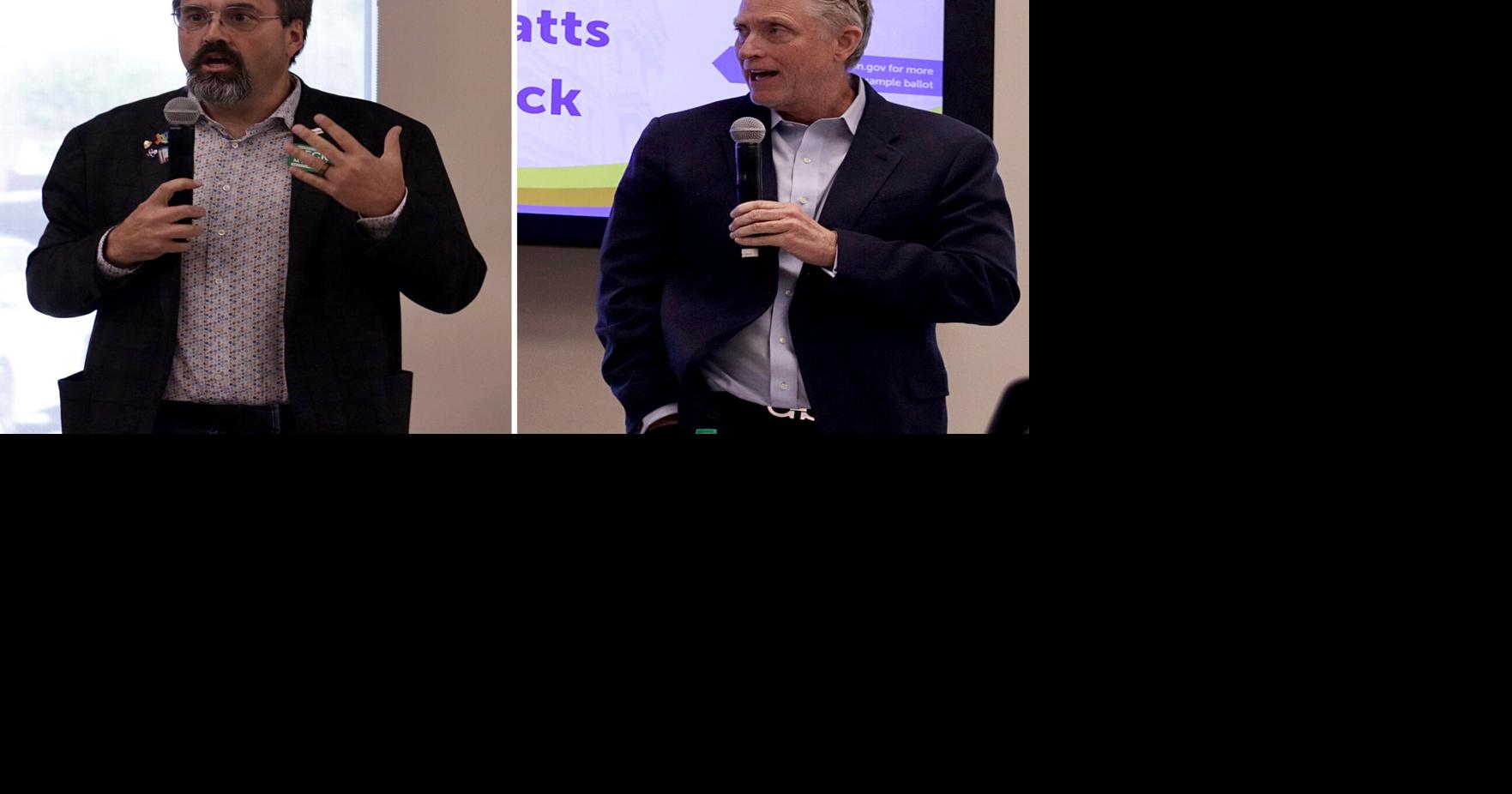 Hot topics and a bit of therapy in Denton mayoral candidate forum between Brian Beck and Chris Watts