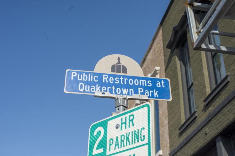 Public restrooms signage