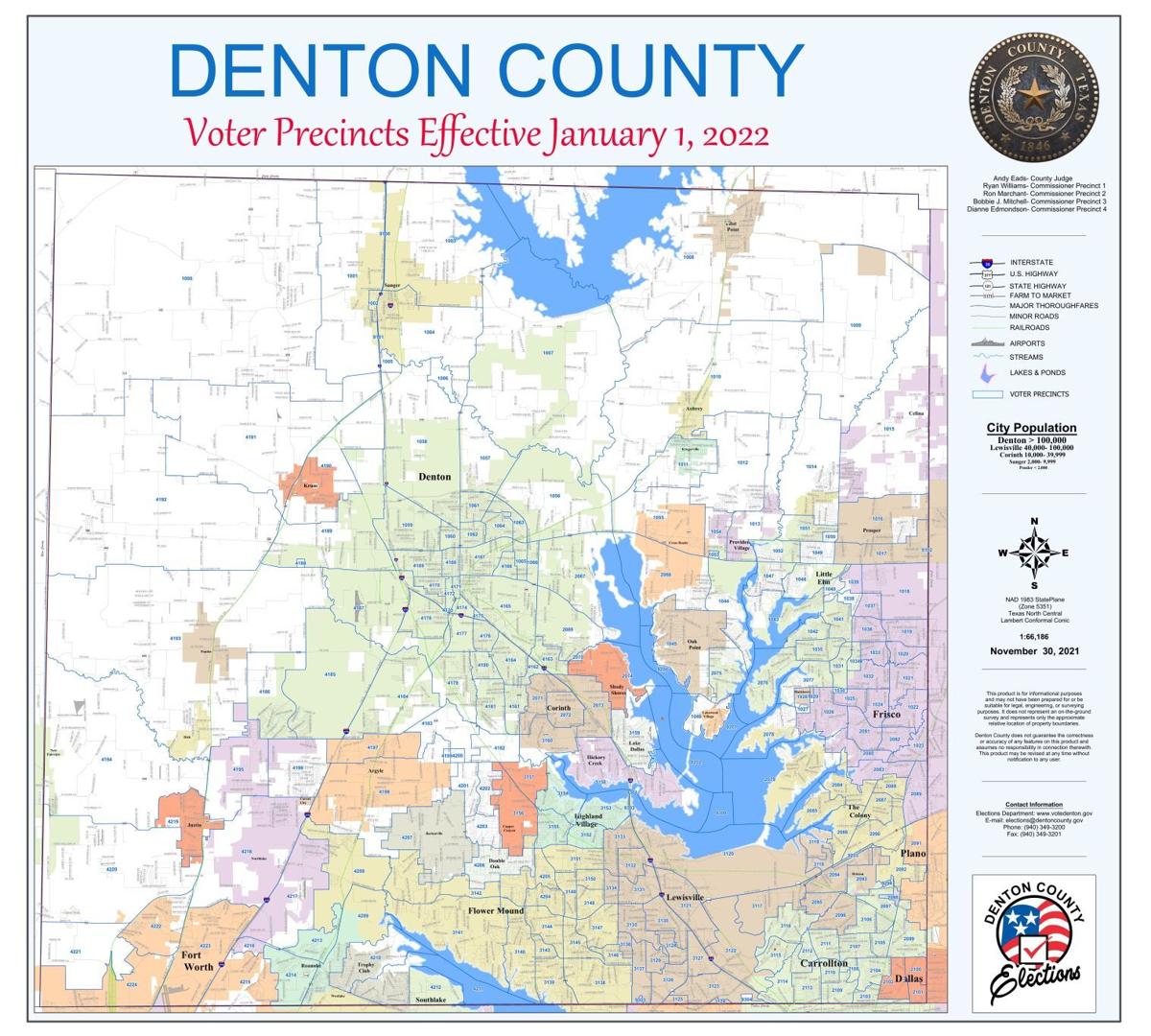Denton County voter precinct map effective Jan 1 dentonrc com