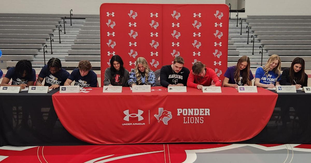 Trio of Division I pledges lead Ponder High’s 10 signees on National