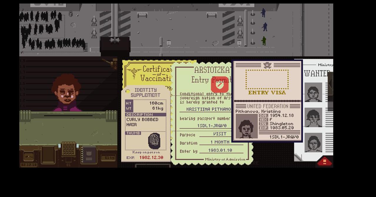 Trial of Fame: Papers, Please - game curator