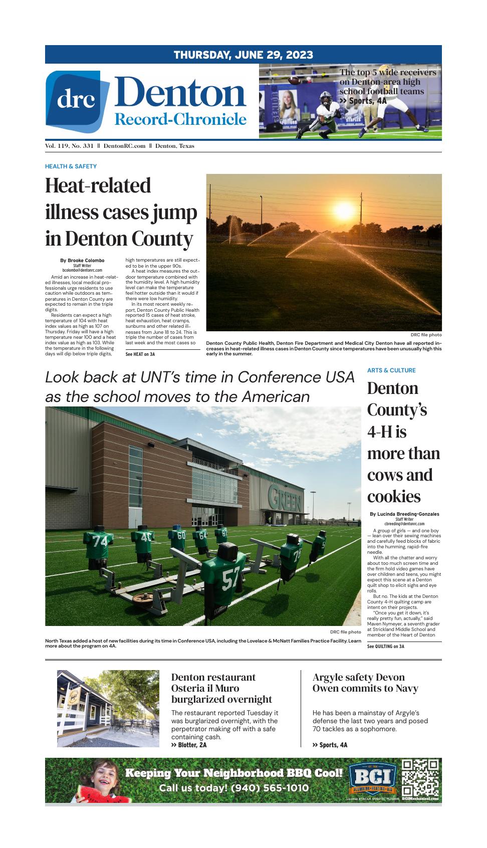 Page A1 | E-Edition | Dentonrc.com