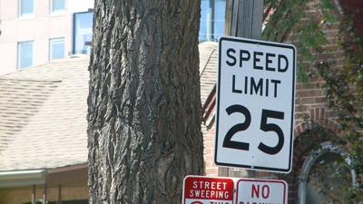 Denver speed limit sign