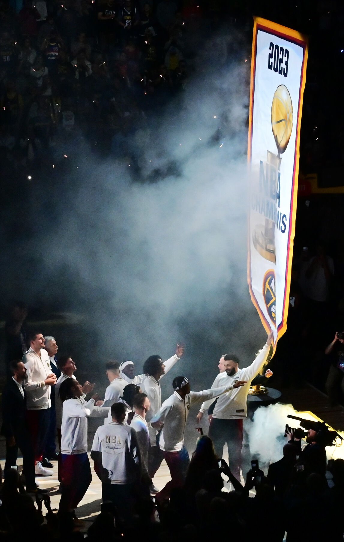 PHOTOS Nuggets Ring Banner Ceremony Laker Defeat Multimedia