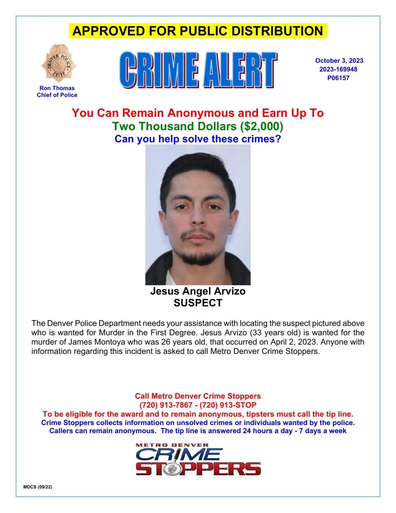 Homicide Wanted- Jesus Arvizo .pdf | | denvergazette.com