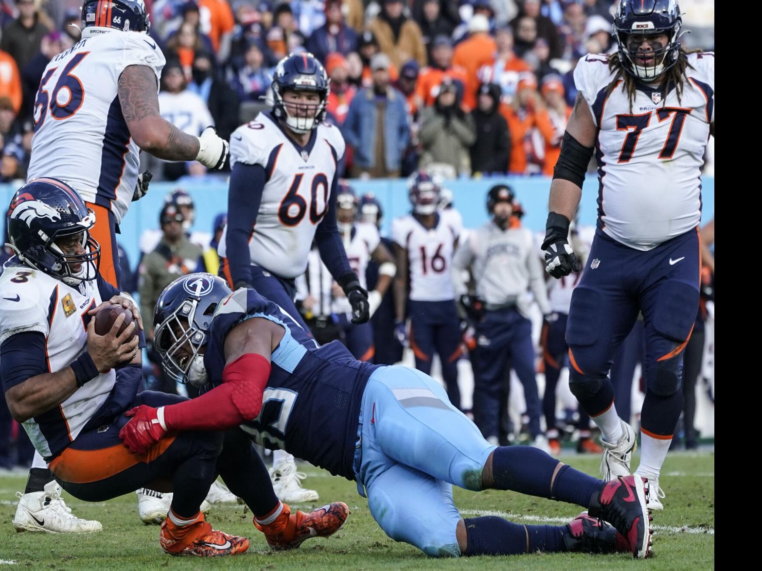 Russell Wilson takes beating in 17-10 loss to Titans as playoff hopes start  to diminish, Denver Broncos