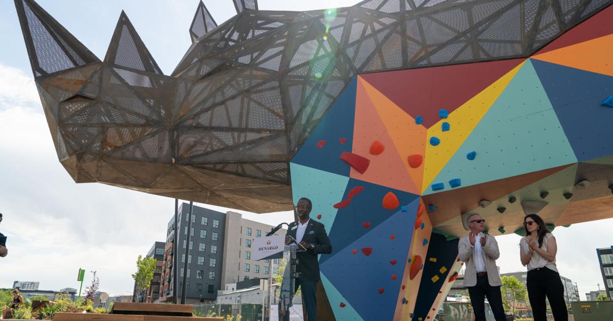 Denver's RiNo neighborhood Rhino sculpture receives its name