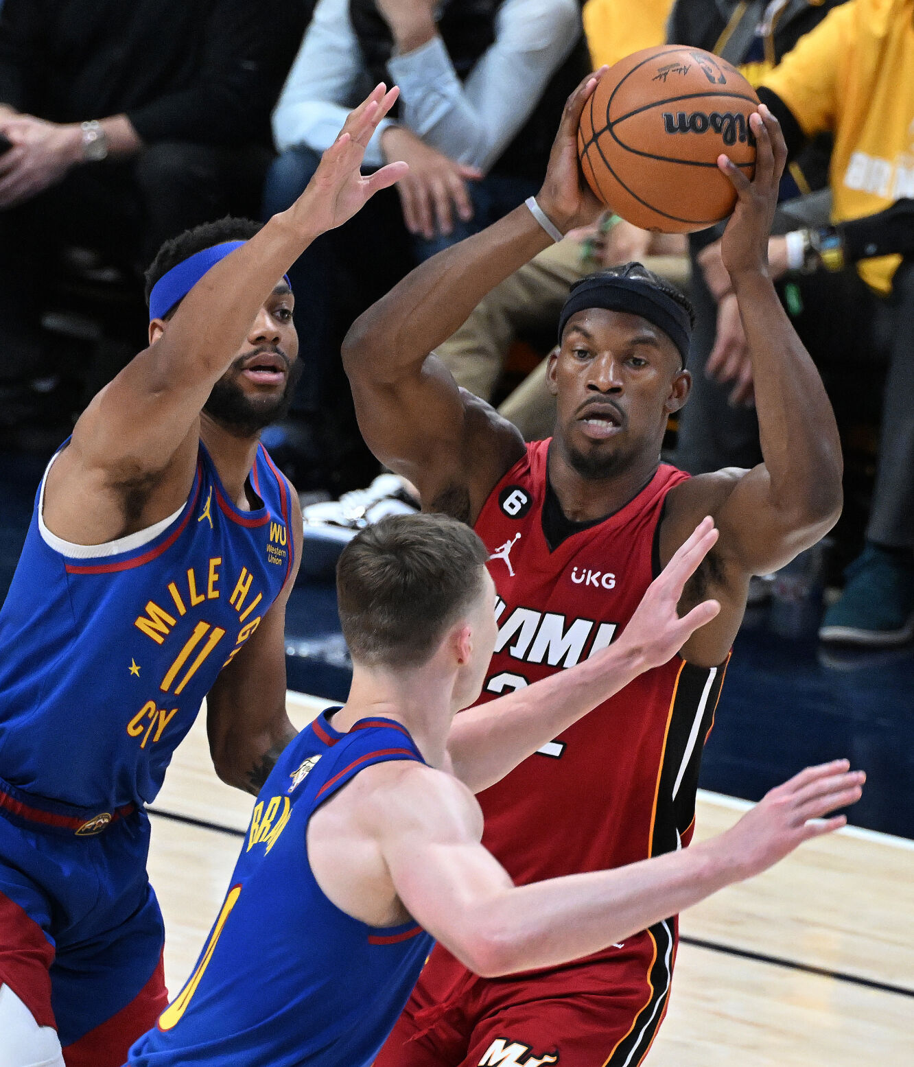 The Miami Heat roar back in Game 2 to tie the Denver Nuggets in