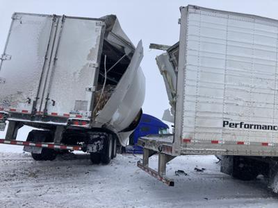 Multi-vehicle crash involving nine semitrucks closes I-70 between