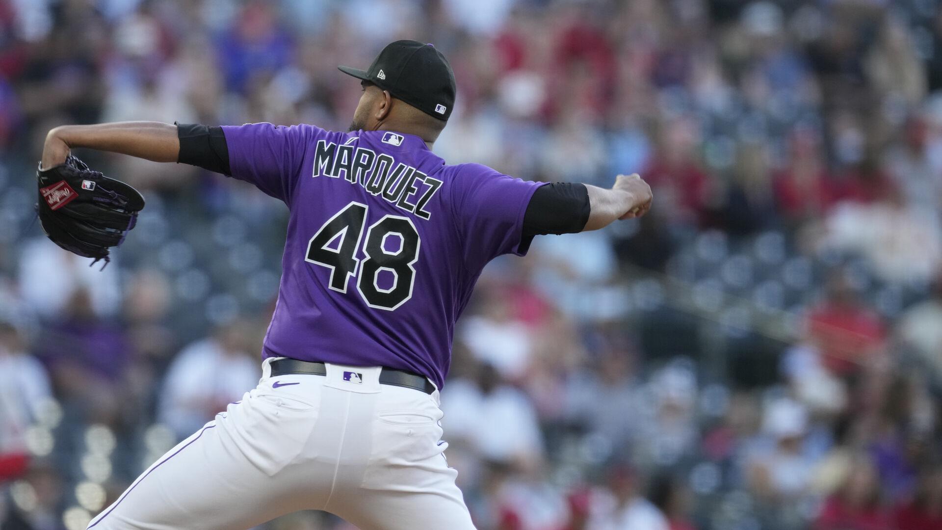 Rockies' starter Germán Márquez leaves game early with arm injury