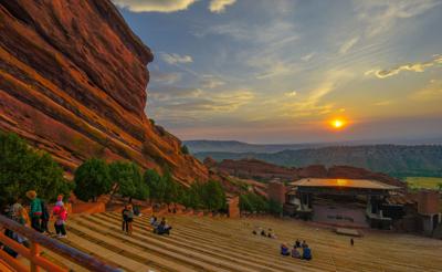 Red Rocks Amphitheater at dawn