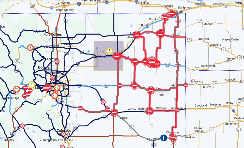 Blizzard causes widespread road closures in Colorado, including parts