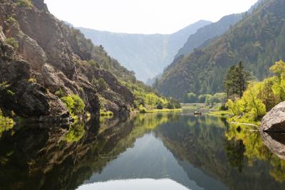 Scenic East Portal Water Reflections in Black Canyon of the Gunnison National Park in Summer