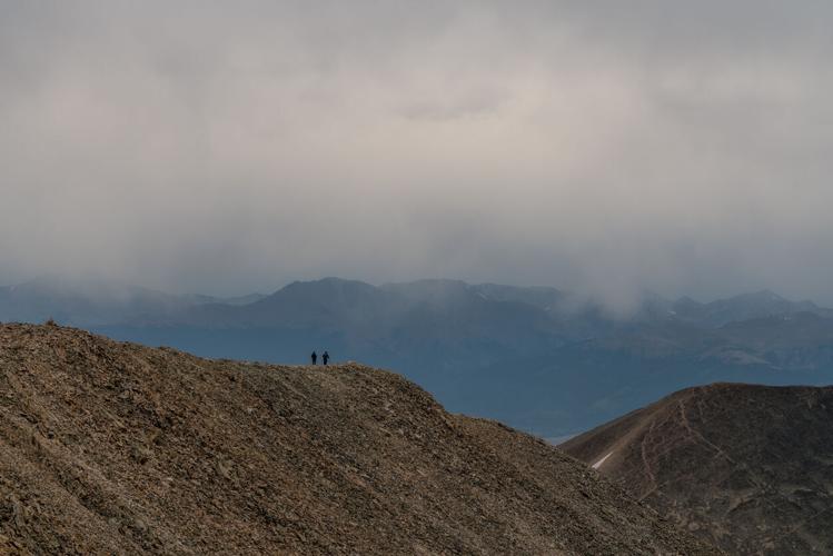 Two Hikers on Mount Sherman - Colorado