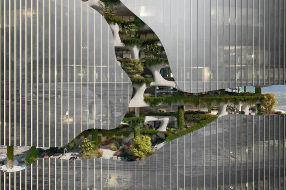 VIDEO Stunning Denver building with 'canyon' and hiking trail is
