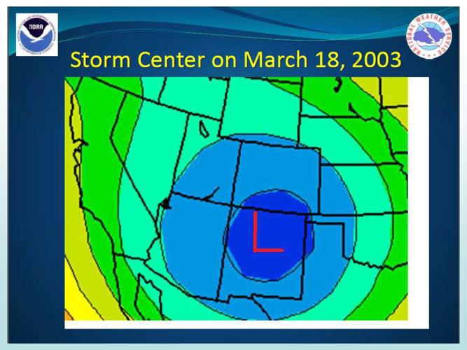 Colorado blizzard 2003 low pressure system location