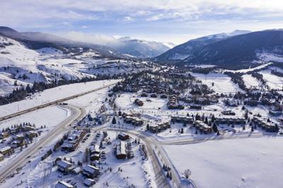 Aerial Birds Eye View of Keystone Colorado