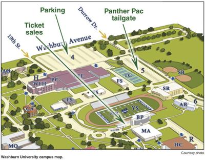 Washburn University Campus Map Game Day Information | Sports | Derbyinformer.com