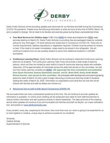 USD 260 announces free meal service Derby News derbyinformer com