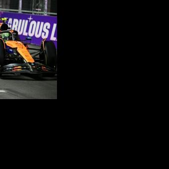 Norris tops red-flagged second practice for Las Vegas GP