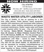 City of DeWitt Waster Water Management