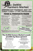DeWitt Farmers Markets Open May 19
