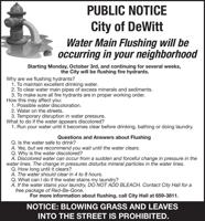 City of DeWitt Water Main Flushing