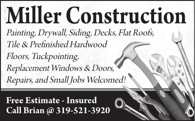 Miller Construction | Construction & Remodeling | dewittobserver.com
