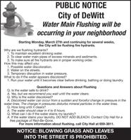 City of DeWitt Hydrant Flushing