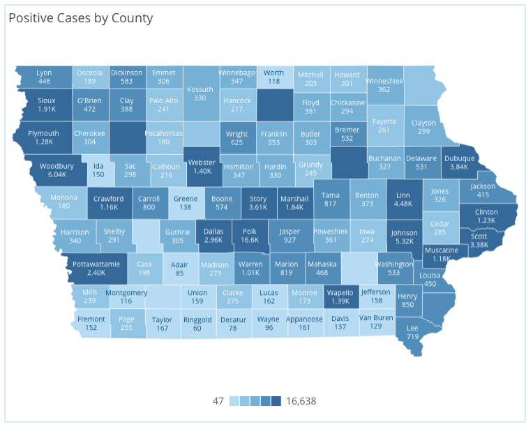 Iowa COVID-19 cases increase by 958 