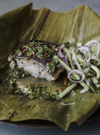 Recipe: Slanted Door’s Steamed Black Cod in Banana Leaf | Food + Drink ...