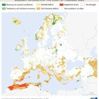 Drought in Europe at the start of February 2024