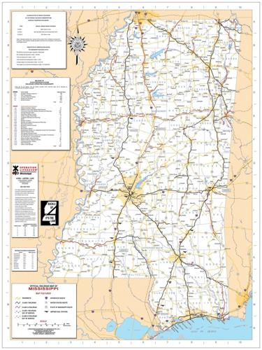 New Rail Road and County Map of Arkansas, Louisiana & Mississippi