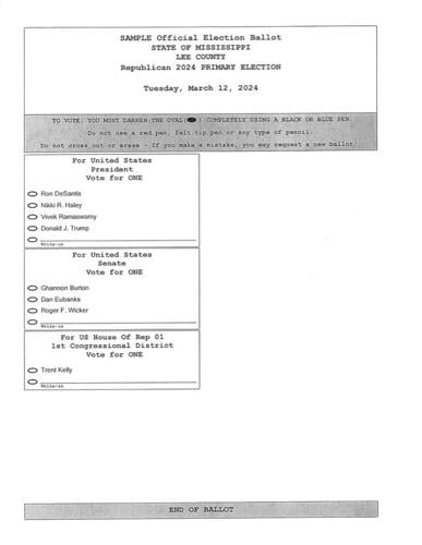 2024 Republican Sample Ballot