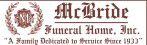 MCBRIDE FUNERAL HOME