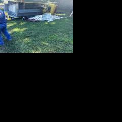 Driver injured after fire truck overturns