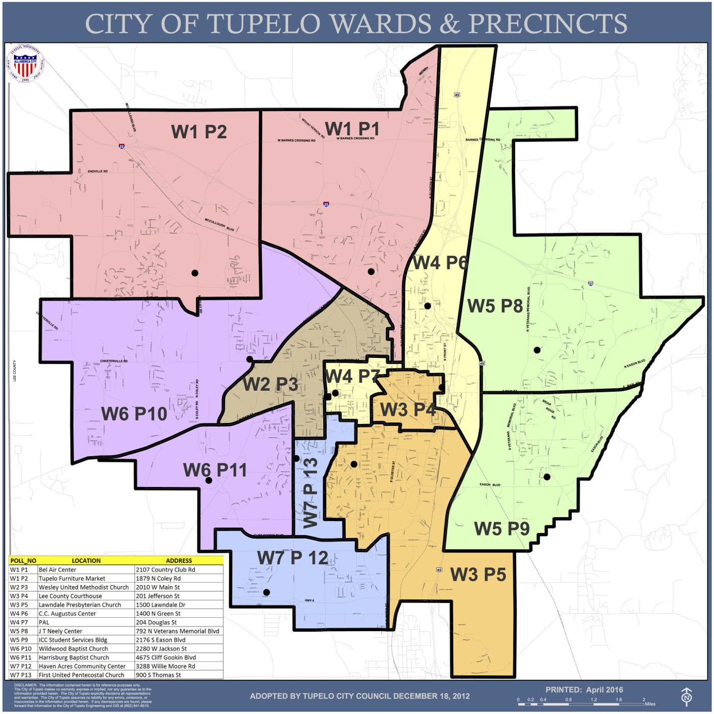 Tupelo Ms Ward Map Ward Map | News | Djournal.com