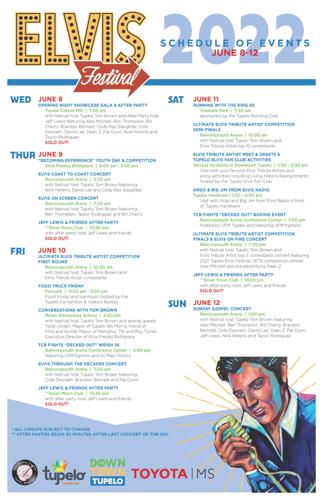 2022 Tupelo Elvis Festival schedule of events