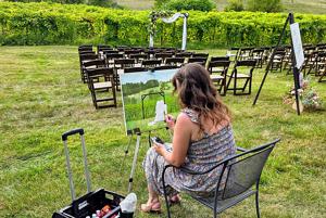 Live Artist Captures Wedding Moments On-Site in Harrisonburg